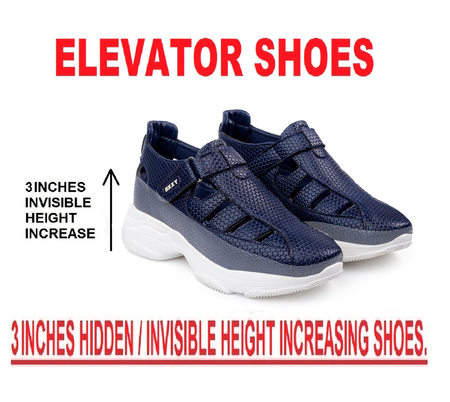 Bxxy's 3 Inch Height Increasing Elevator Sandals for Men