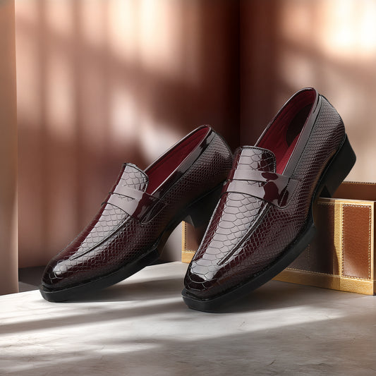 BAXXICO SharpStep Croc Texture Premium Slip-On Loafers