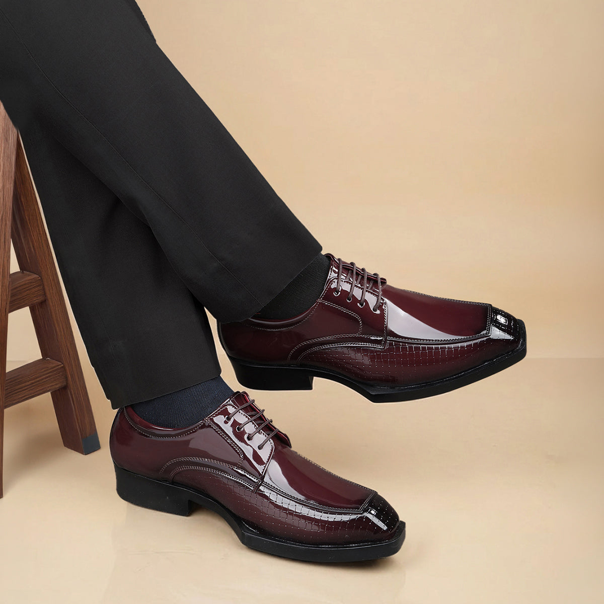 BAXXICO Men’s Premium Lace-Up Sleek Designer Finish Formal Shoes