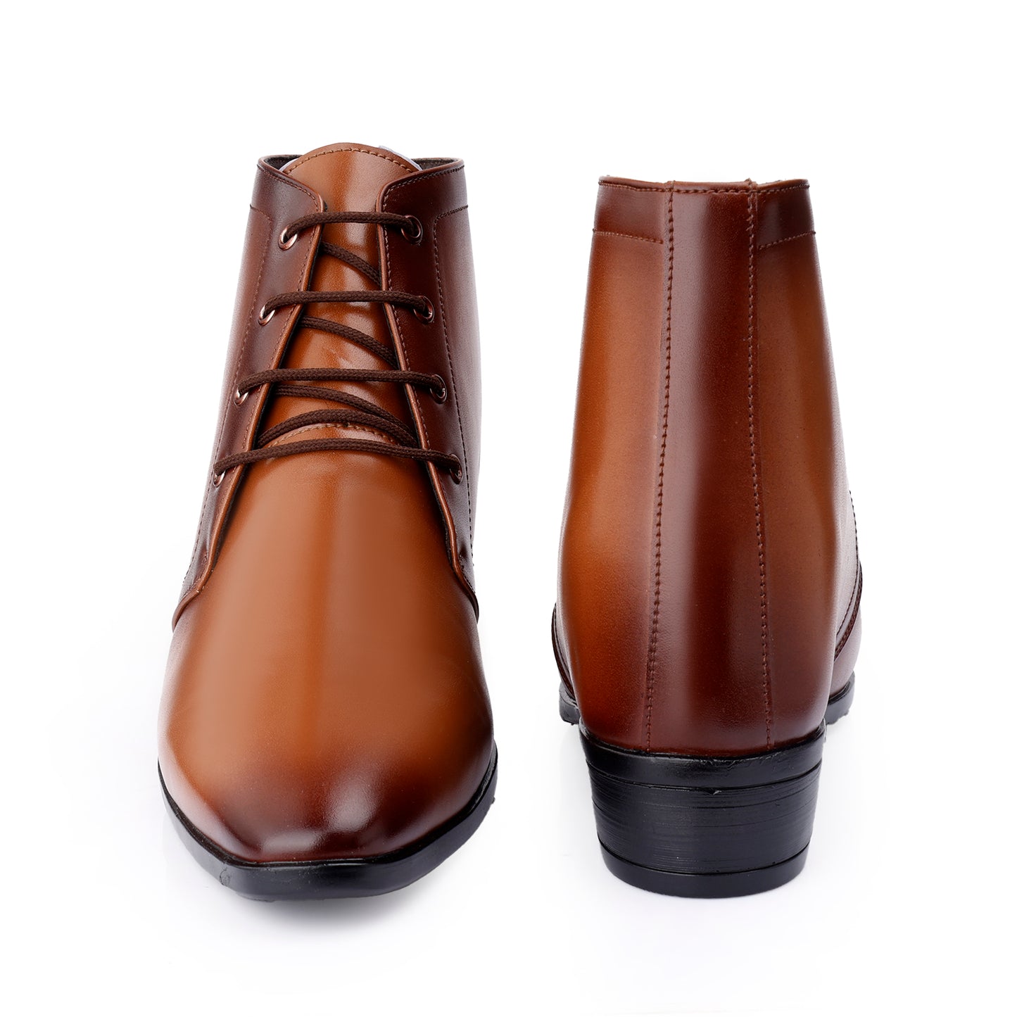 Men's Formal Lace-Up Boots with 3.5 Inch Hidden Height Increase