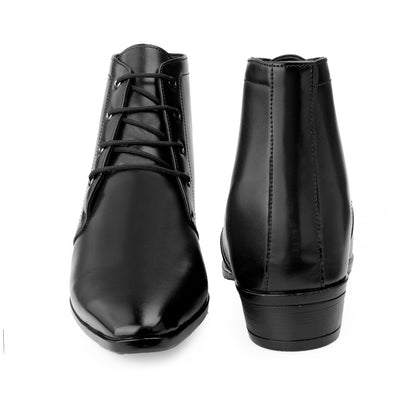 Men's Formal Lace-Up Boots with 3.5 Inch Hidden Height Increase