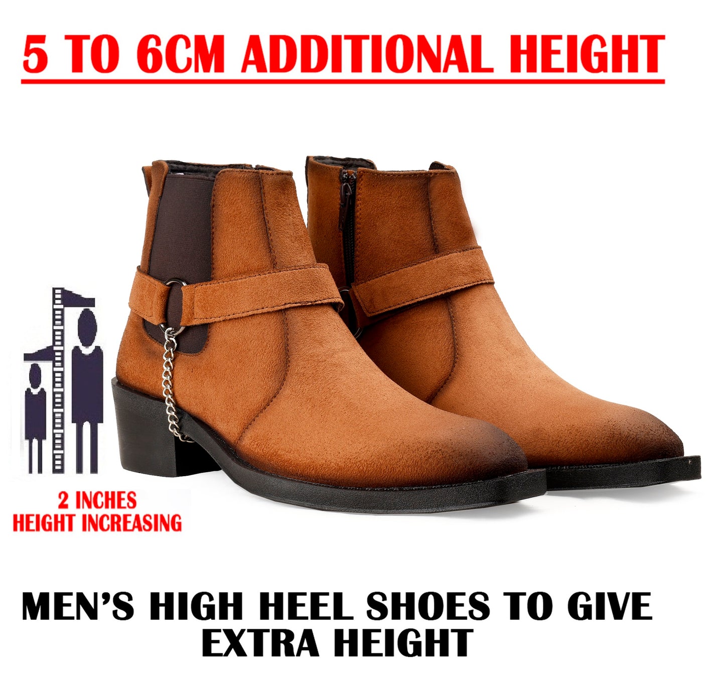 Men’s 5–6 CM Height Boosting Premium Elevator Boots