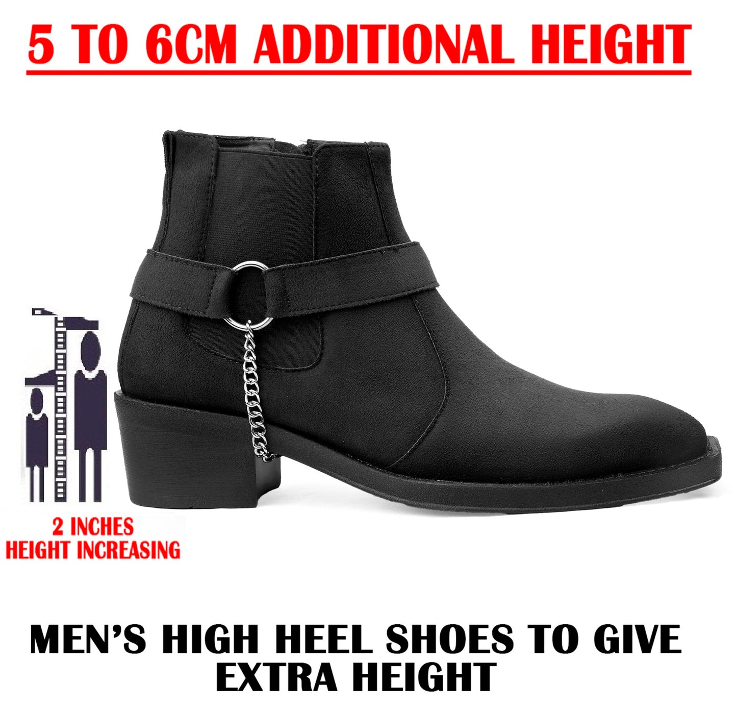 Men’s 5–6 CM Height Boosting Premium Elevator Boots