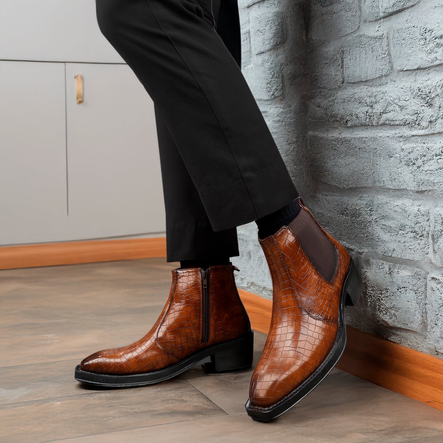 Men’s 2 Inch Heel Height Boots – Stylish Elevation with Comfort