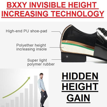 BXXY 3 Inch Height Increasing Work Wear Shoes For Men