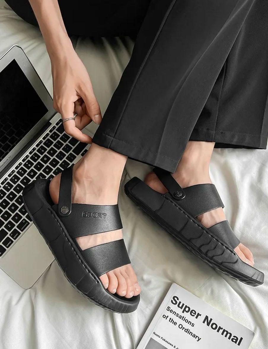 Men's Comfortable Black Summer Sandals