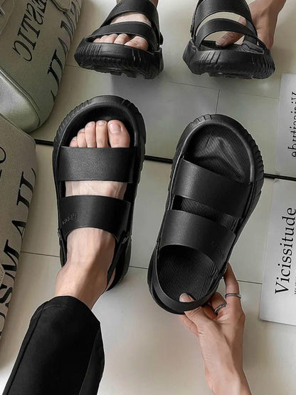 Men's Comfortable Black Summer Sandals