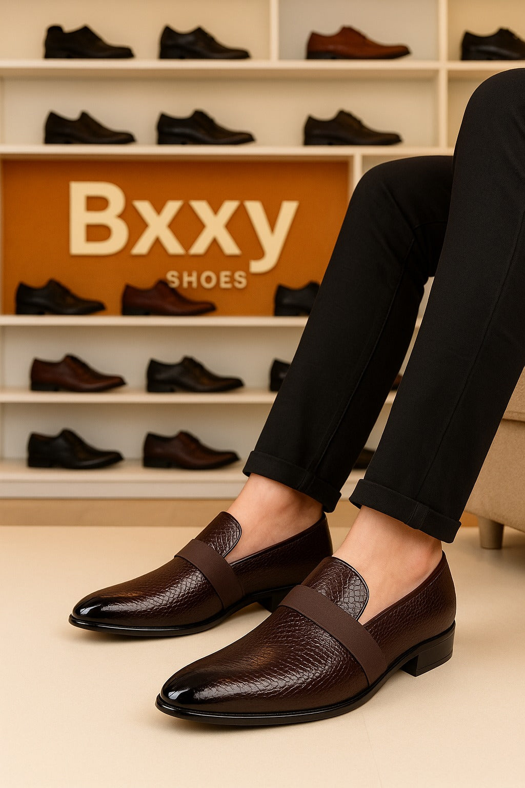 "Stylish Men’s Dress Loafers – Patent Finish