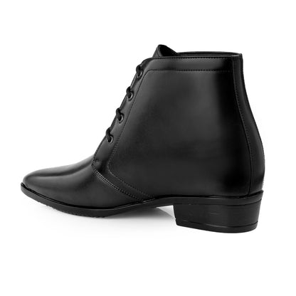 Men's Formal Lace-Up Boots with 3.5 Inch Hidden Height Increase