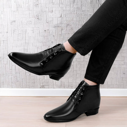 Elegant Lace-Up Elevator Boots – 3.5 Inch Height Boost