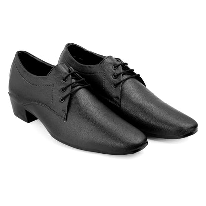 Men's Height Increasing Derby Faux Upper Formal Wear Lace Up Shoes