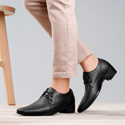 Men's Height Increasing Derby Faux Upper Formal Wear Lace Up Shoes