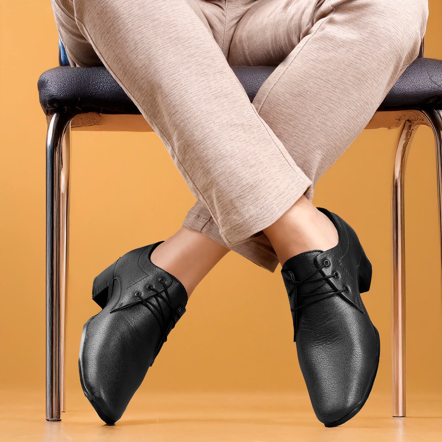 Men's Height Increasing Derby Faux Upper Formal Wear Lace Up Shoes