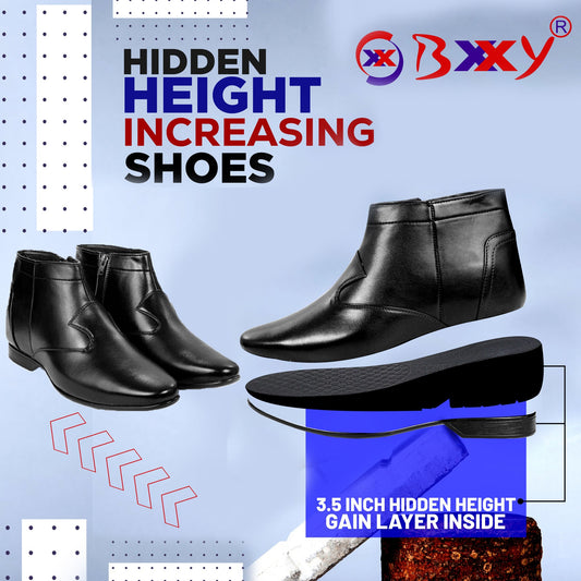 BXXY Men's 3.5 Inches Hidden Height Formal and Casual Boots for All Occasions
