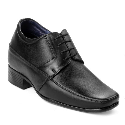 BXXY 9 cm (3 Inch) Hidden Height Increasing Dress and Derby Lace-Up Formal Faux Leather Shoes for Men