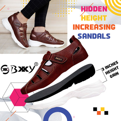 Bxxy's 3 Inch Height Increasing Elevator Sandals for Men