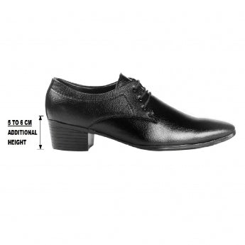 Men's Height Increasing Derby Faux Upper Formal Wear Lace Up Shoes