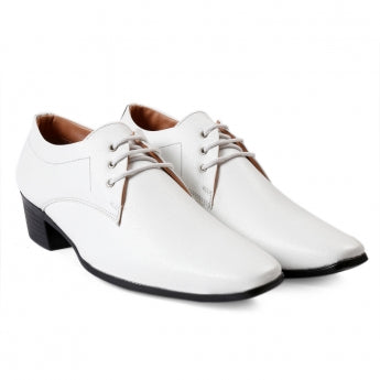 Men's Height Increasing Derby Faux Upper Formal Wear Lace Up Shoes