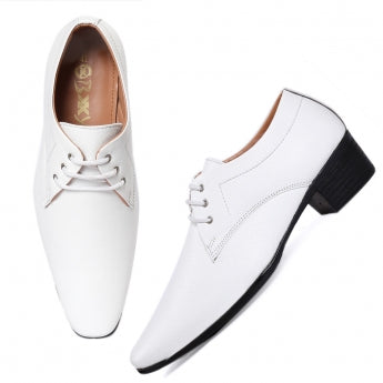 Men's Height Increasing Derby Faux Upper Formal Wear Lace Up Shoes