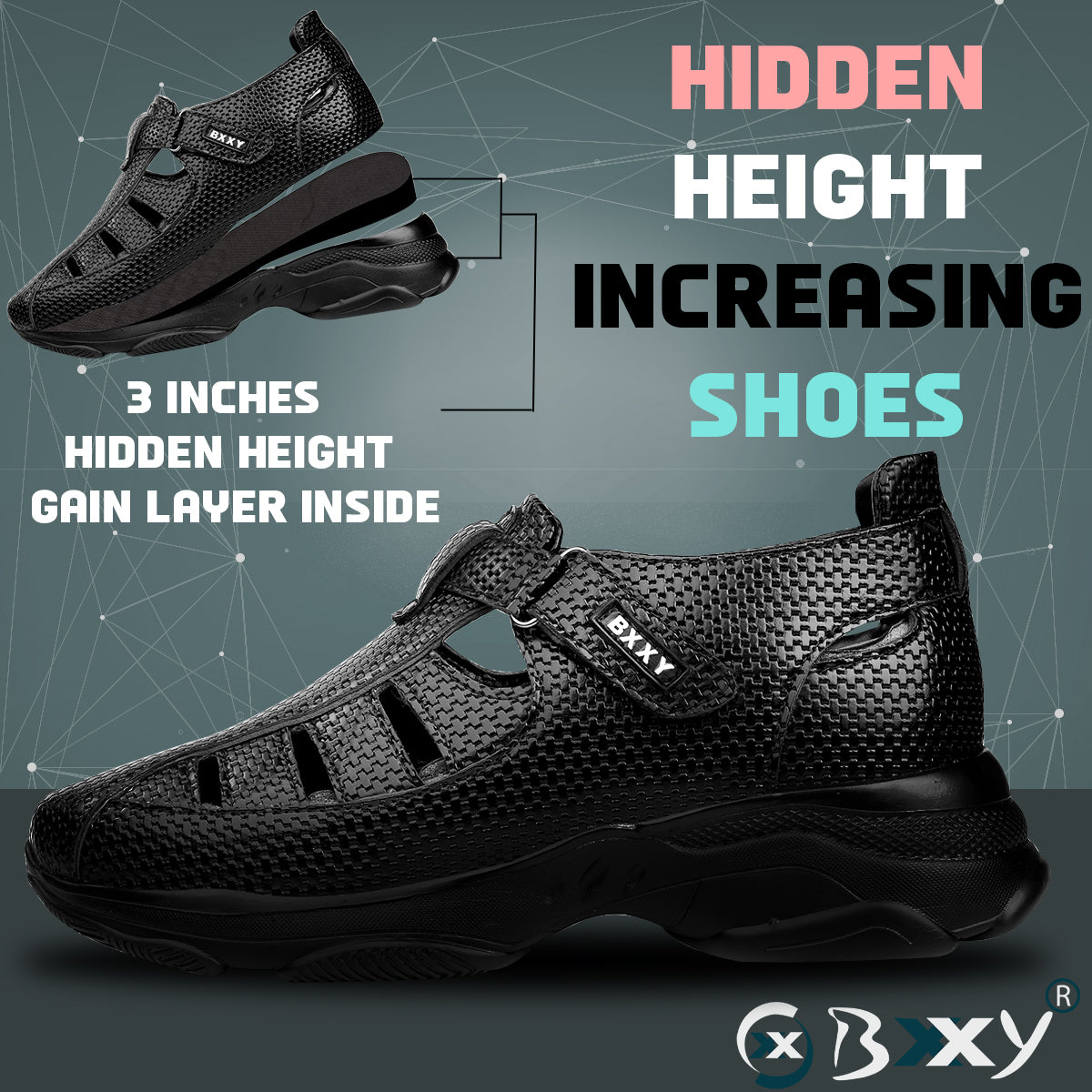 Bxxy's 3 Inch Height Increasing Elevator Sandals for Men