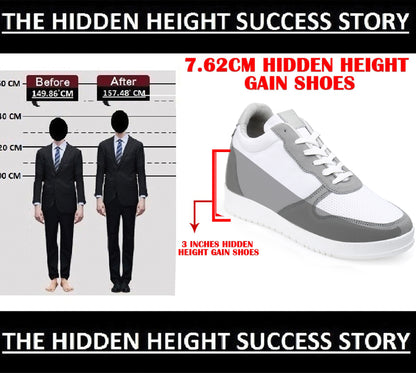 Trendy 3 Inch Hidden Height Increasing Sport Look Shoes for Men